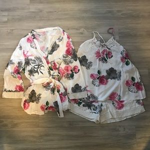 3 piece floral pajama set